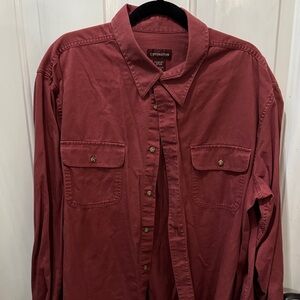 Covington Men's Burgundy Button-Down Long Sleeve Shirt